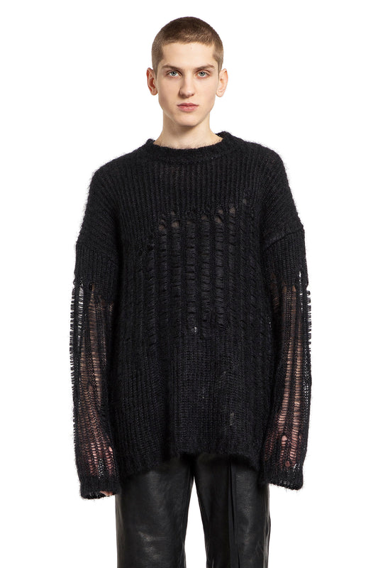 ANN DEMEULEMEESTER MAN BLACK KNITWEAR