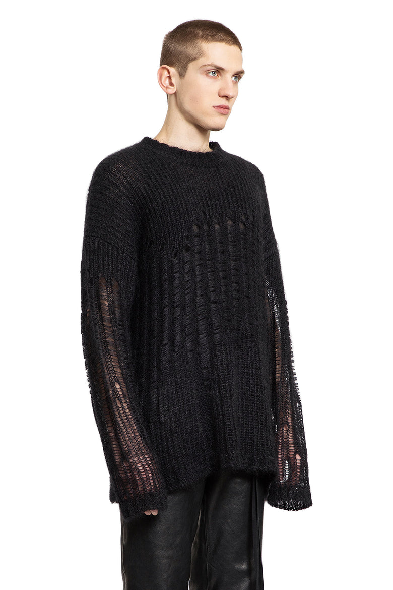 ANN DEMEULEMEESTER MAN BLACK KNITWEAR