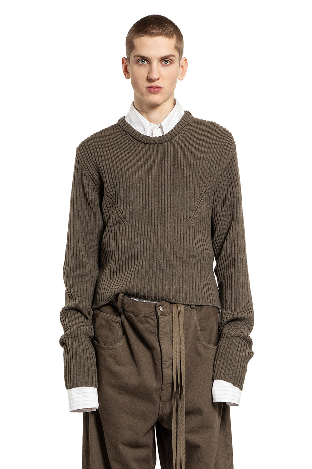 ANN DEMEULEMEESTER MAN GREEN KNITWEAR