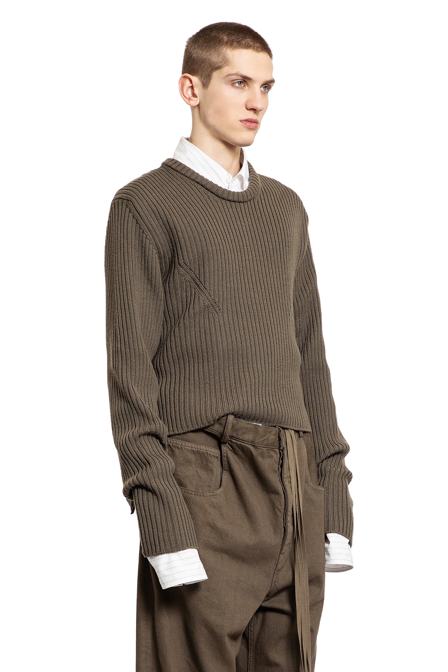 ANN DEMEULEMEESTER MAN GREEN KNITWEAR