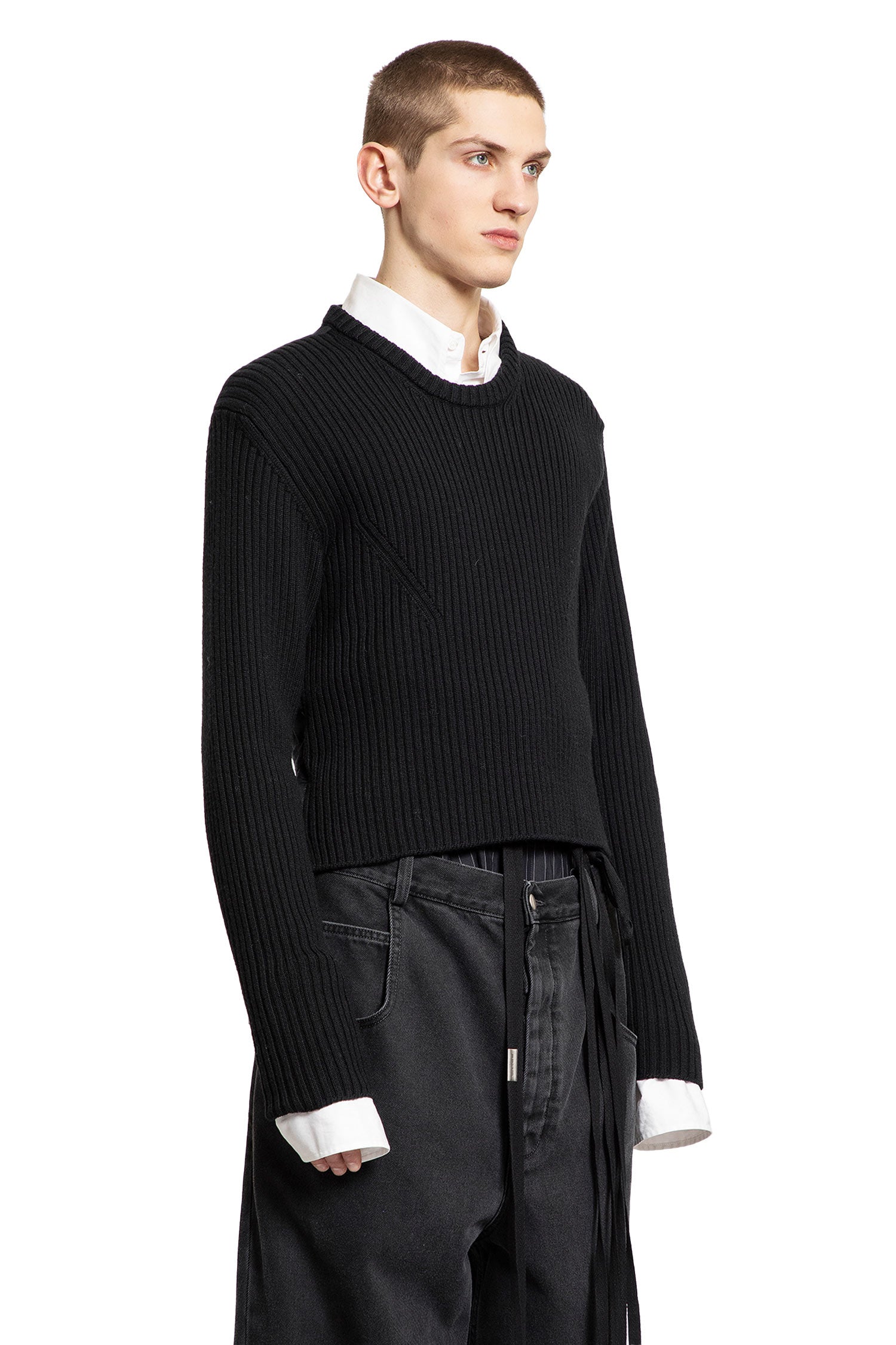 ANN DEMEULEMEESTER MAN BLACK KNITWEAR