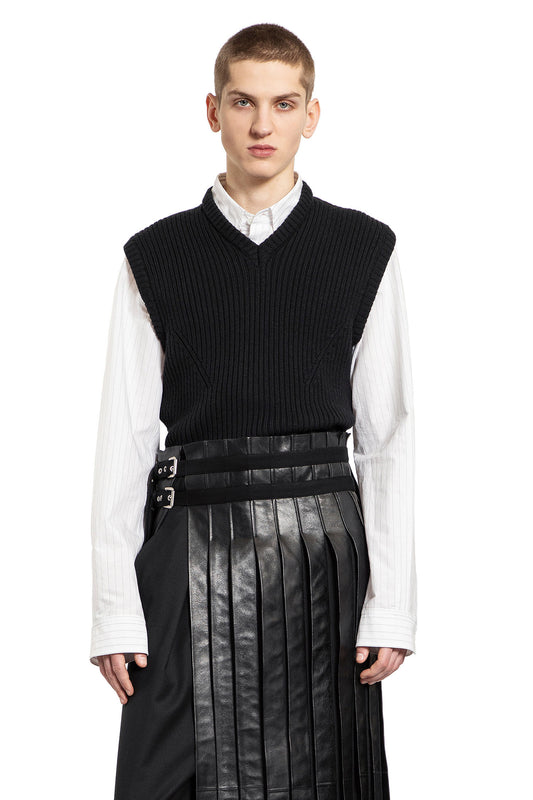 ANN DEMEULEMEESTER MAN BLACK VESTS