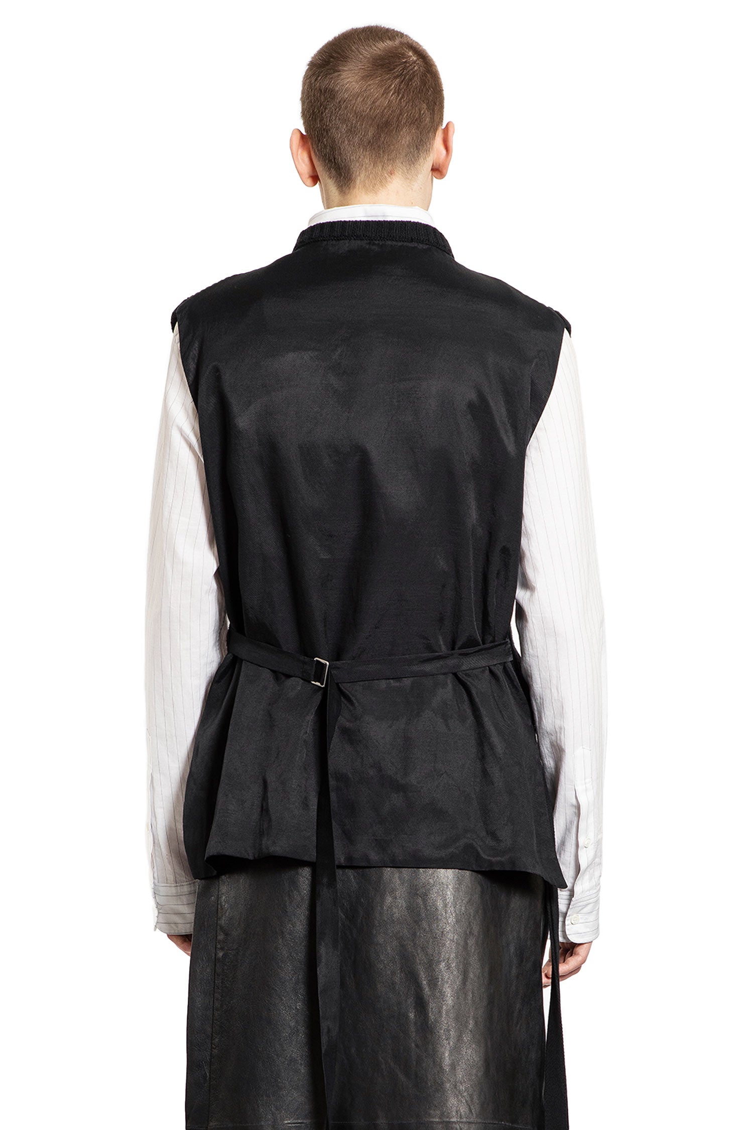 ANN DEMEULEMEESTER MAN BLACK VESTS