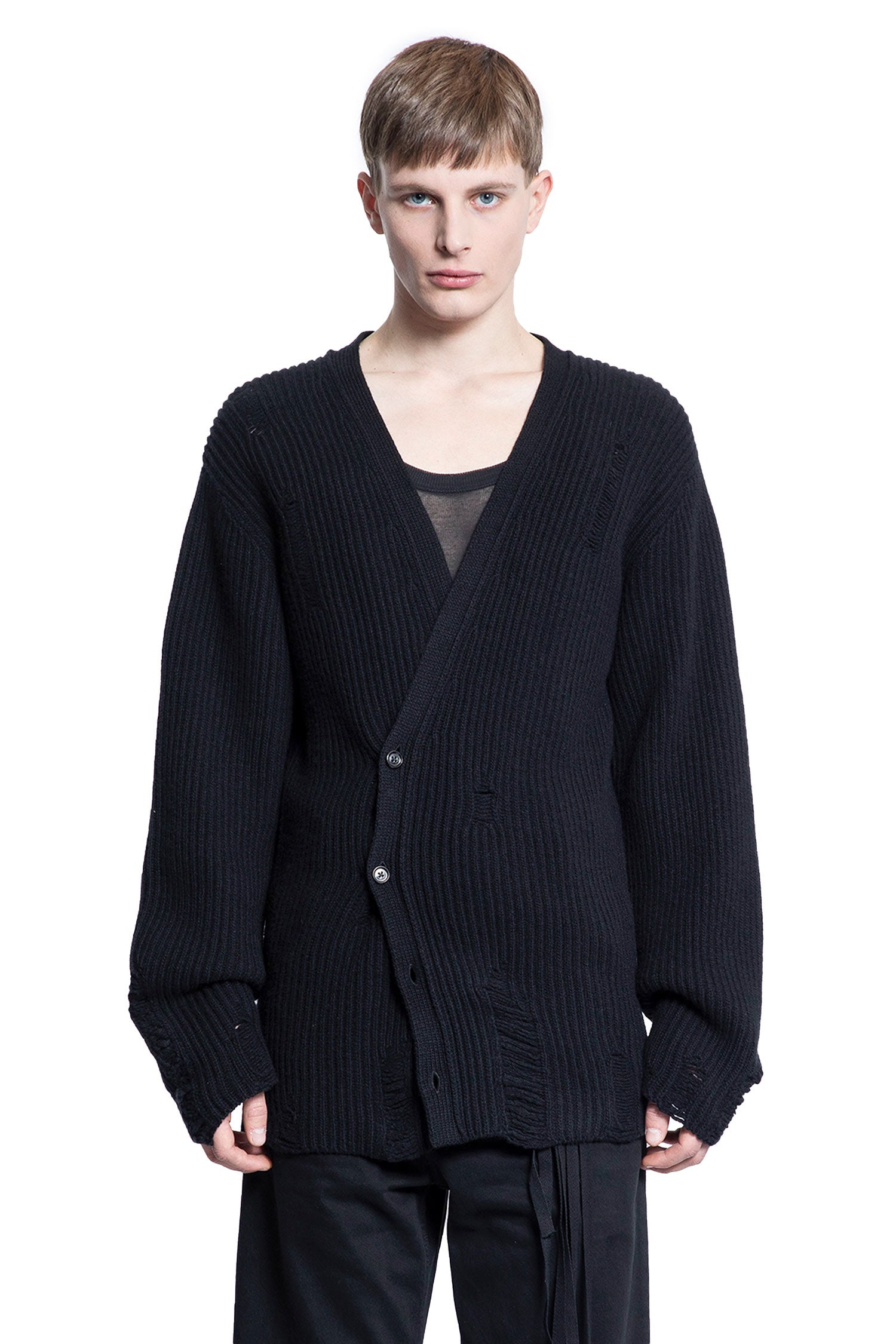 ANN DEMEULEMEESTER MAN BLACK KNITWEAR