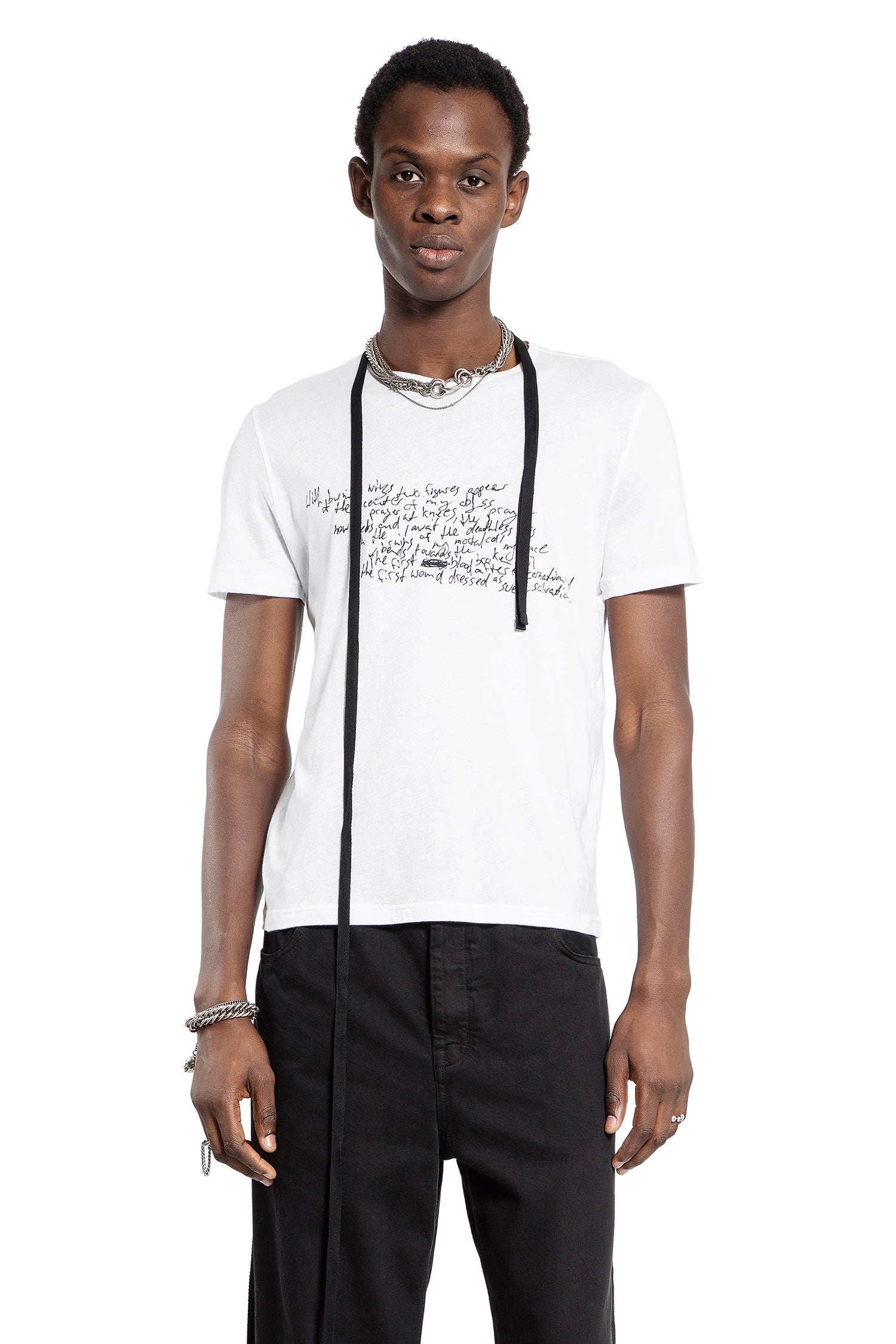 ANN DEMEULEMEESTER MAN WHITE T-SHIRTS & TANK TOPS