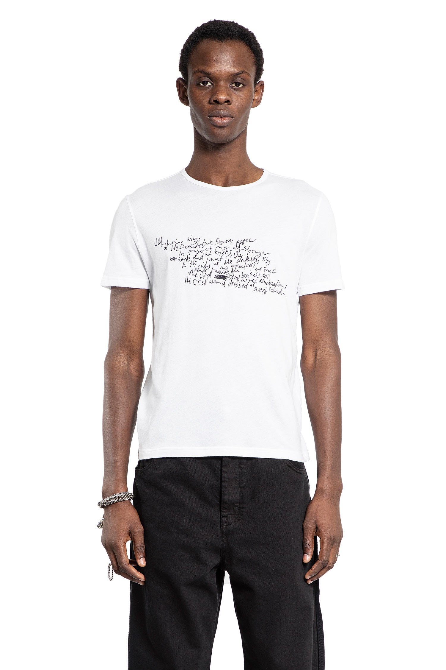 ANN DEMEULEMEESTER MAN WHITE T-SHIRTS & TANK TOPS