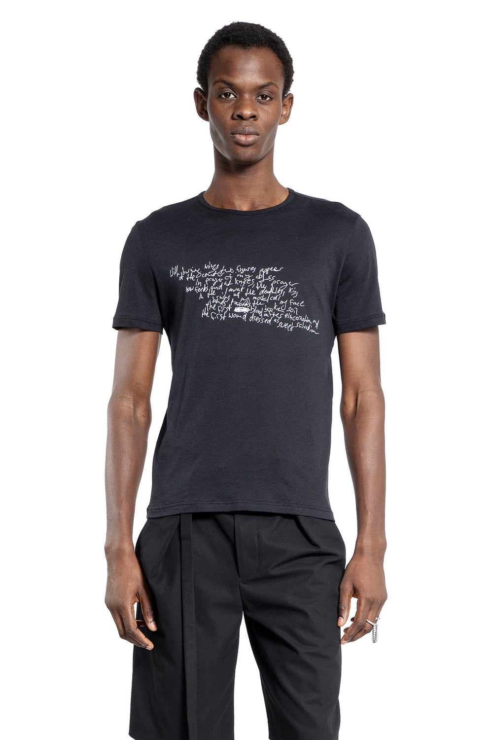 ANN DEMEULEMEESTER MAN BLACK T-SHIRTS & TANK TOPS