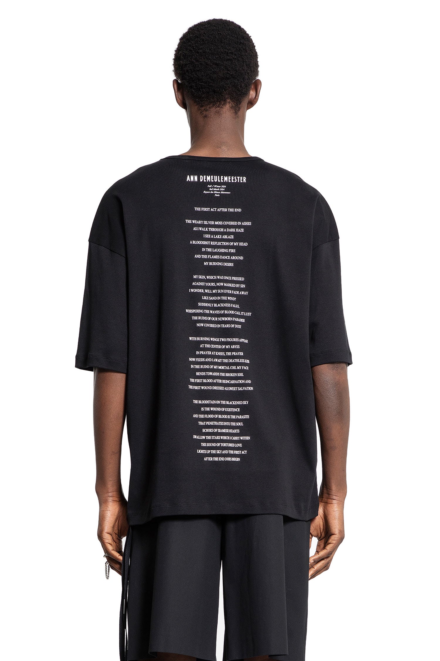 ANN DEMEULEMEESTER MAN BLACK T-SHIRTS & TANK TOPS