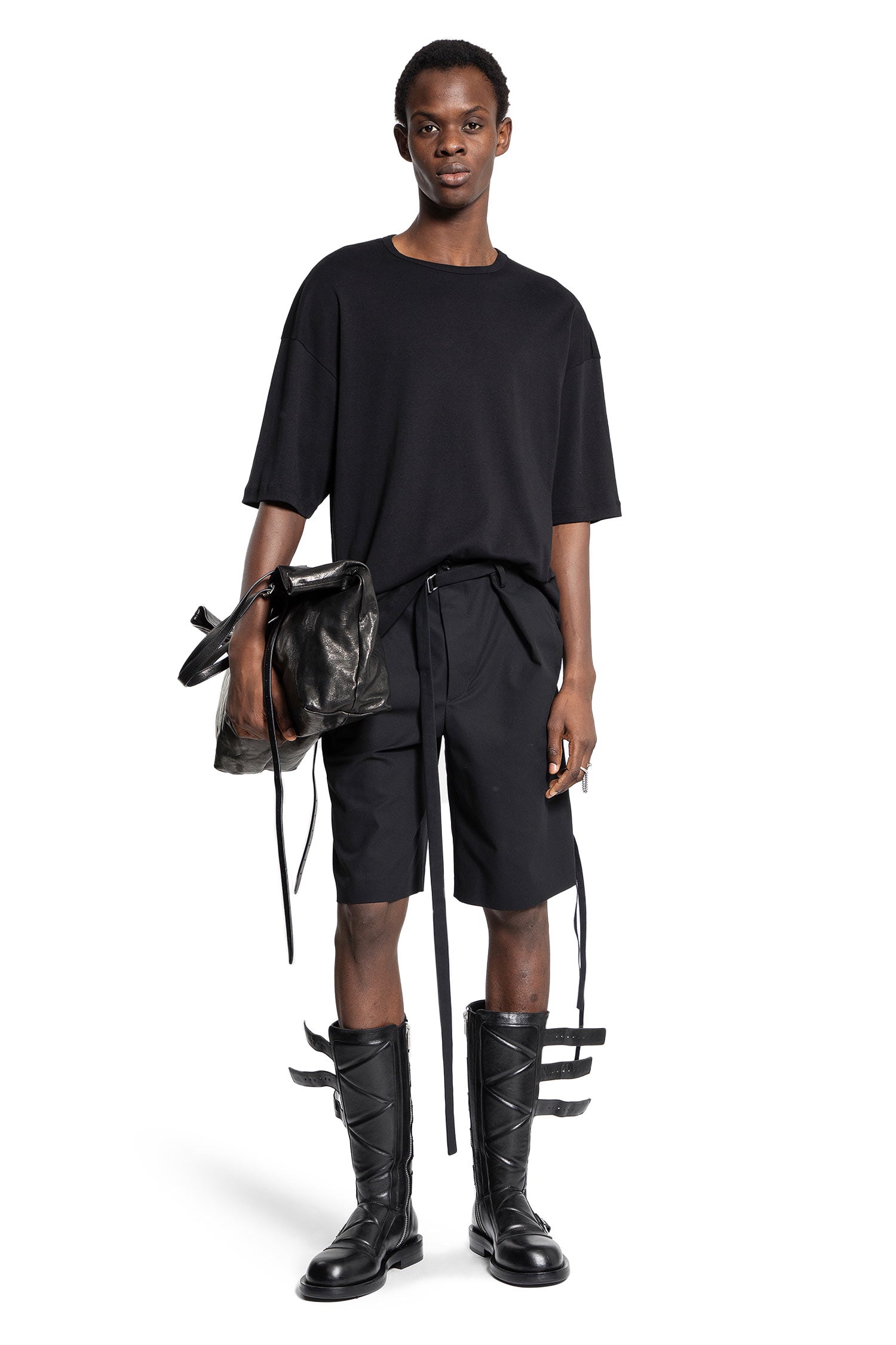 ANN DEMEULEMEESTER MAN BLACK T-SHIRTS & TANK TOPS