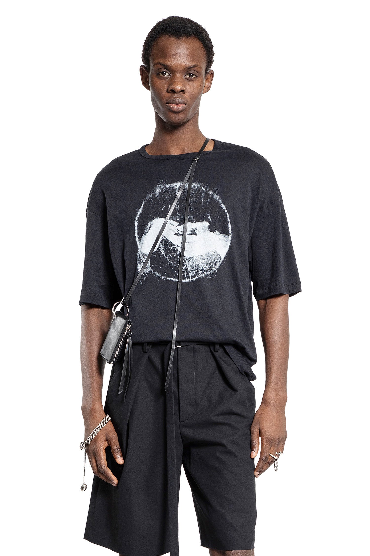 ANN DEMEULEMEESTER MAN BLACK T-SHIRTS & TANK TOPS