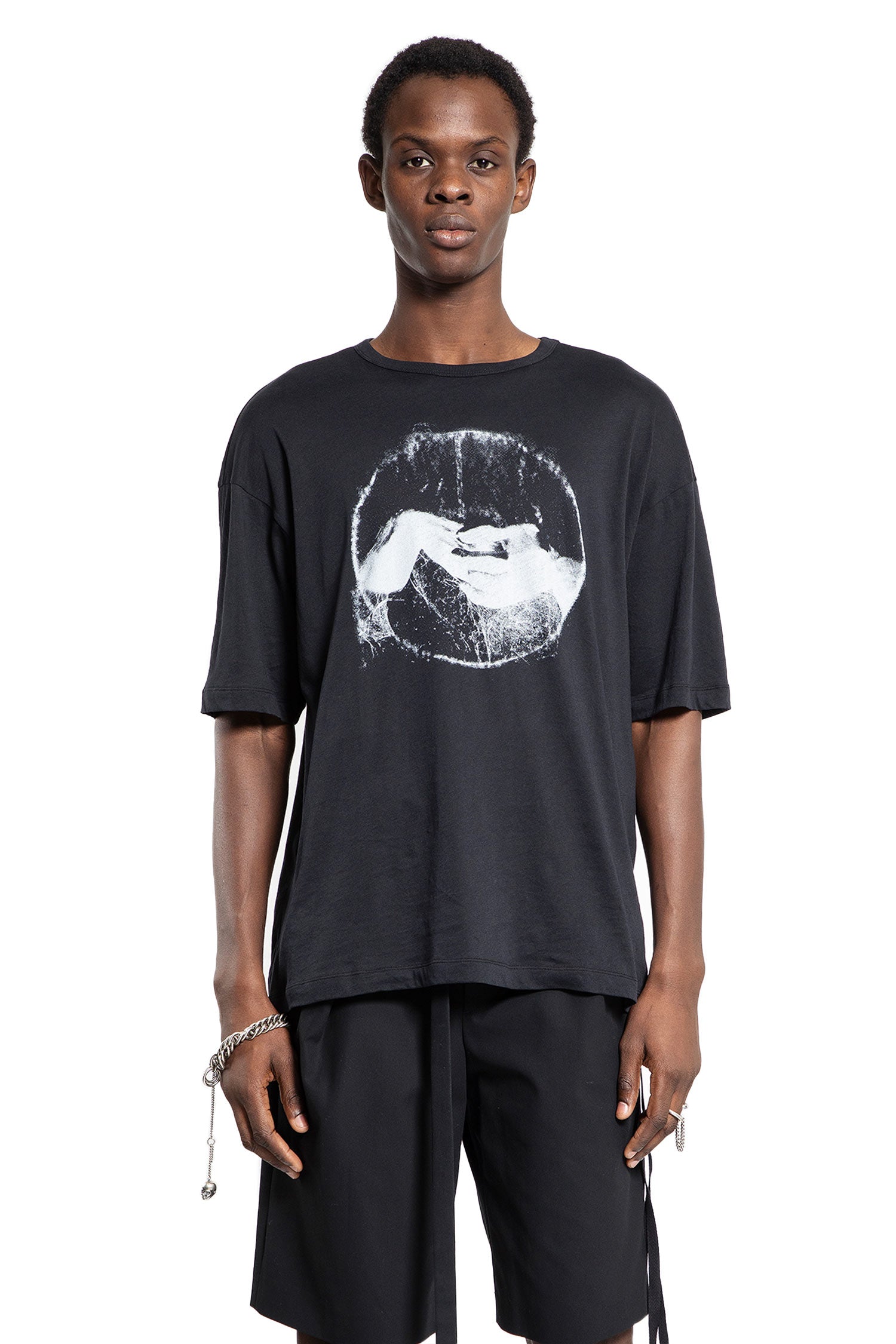 ANN DEMEULEMEESTER MAN BLACK T-SHIRTS & TANK TOPS