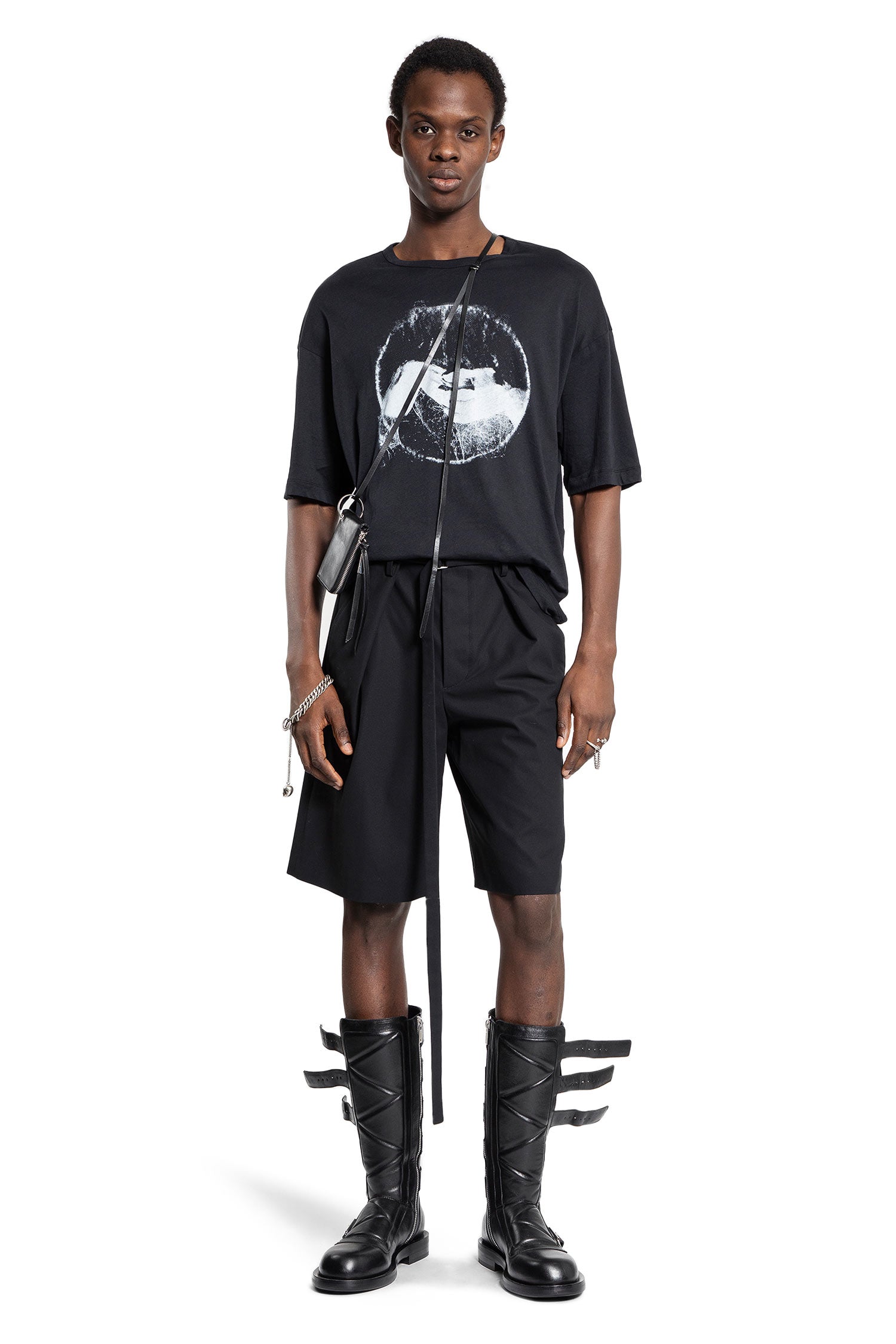 ANN DEMEULEMEESTER MAN BLACK T-SHIRTS & TANK TOPS