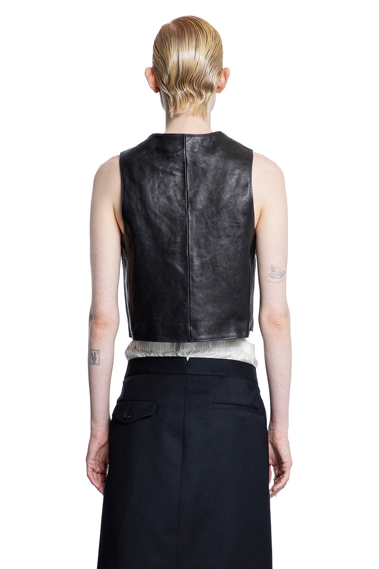 ANN DEMEULEMEESTER WOMAN BLACK VESTS