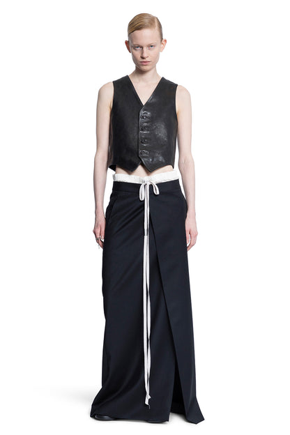 ANN DEMEULEMEESTER WOMAN BLACK VESTS