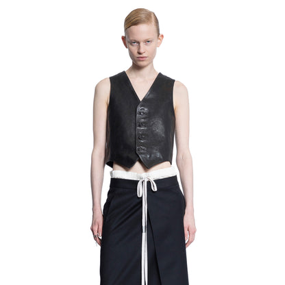 ANN DEMEULEMEESTER WOMAN BLACK VESTS