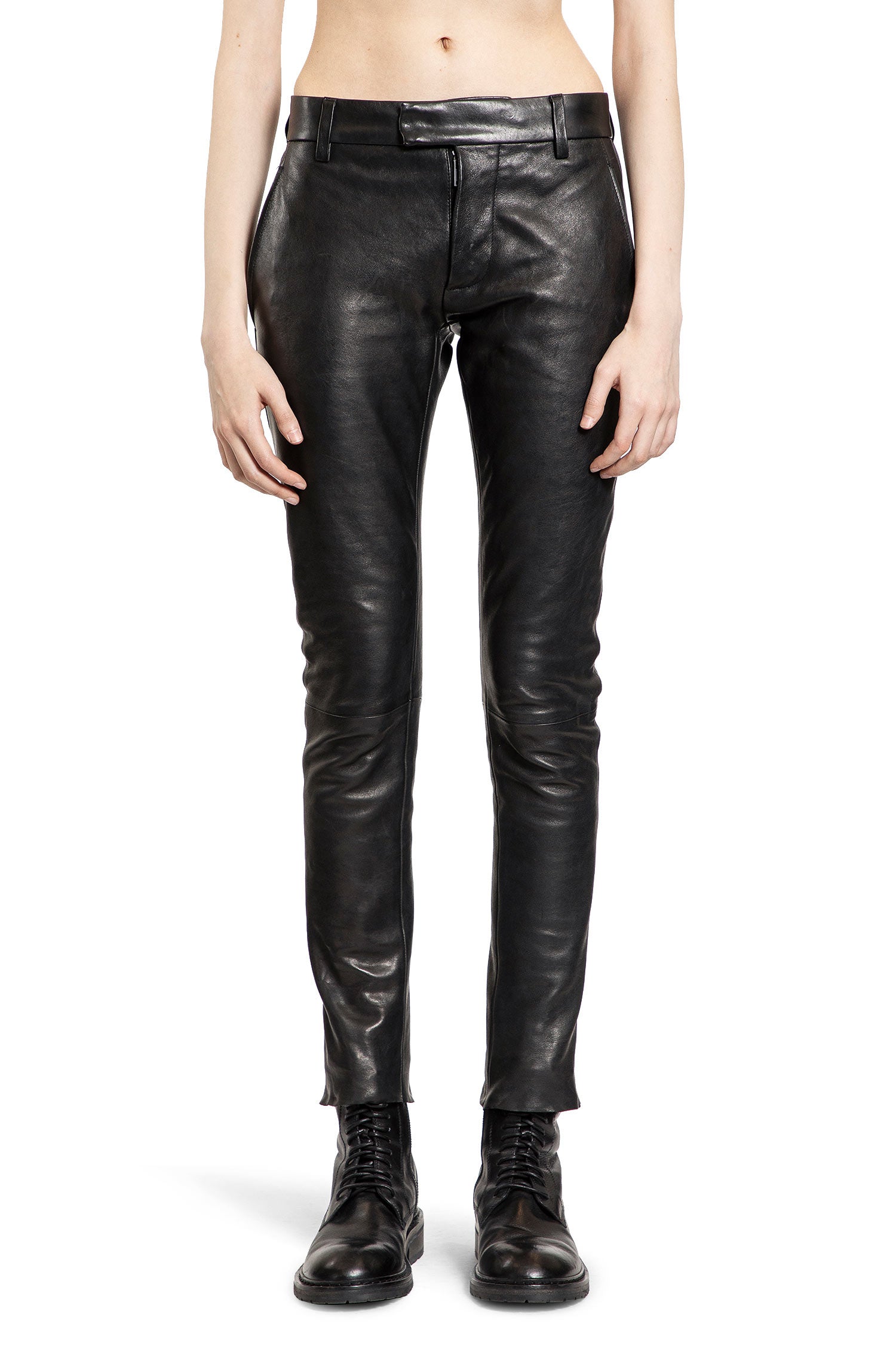 ANN DEMEULEMEESTER WOMAN BLACK TROUSERS