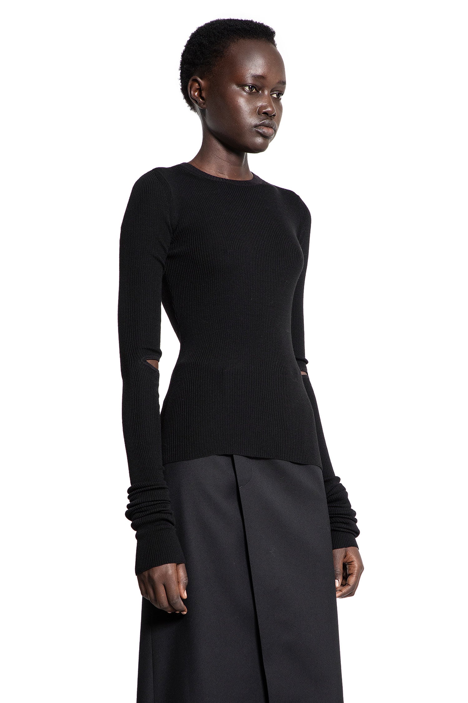 ANN DEMEULEMEESTER WOMAN BLACK KNITWEAR