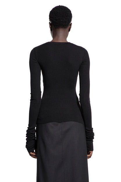 ANN DEMEULEMEESTER WOMAN BLACK KNITWEAR