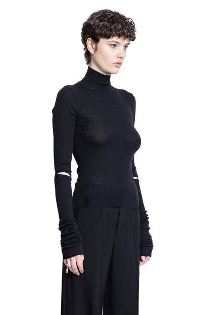 ANN DEMEULEMEESTER WOMAN BLACK KNITWEAR