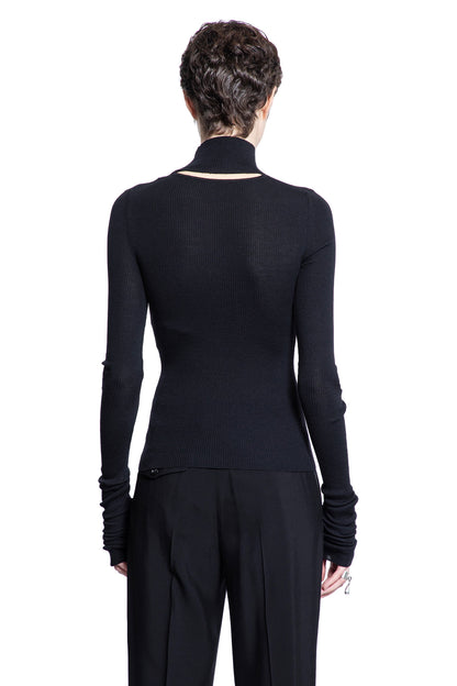 ANN DEMEULEMEESTER WOMAN BLACK KNITWEAR