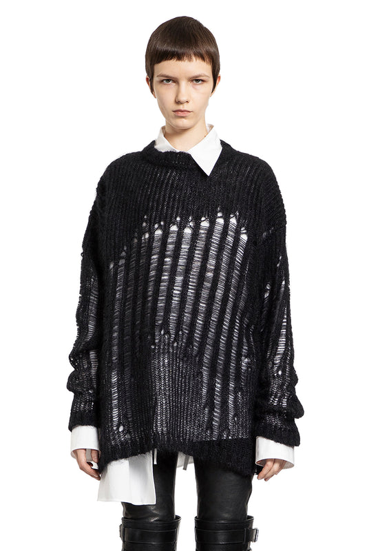 ANN DEMEULEMEESTER WOMAN BLACK KNITWEAR