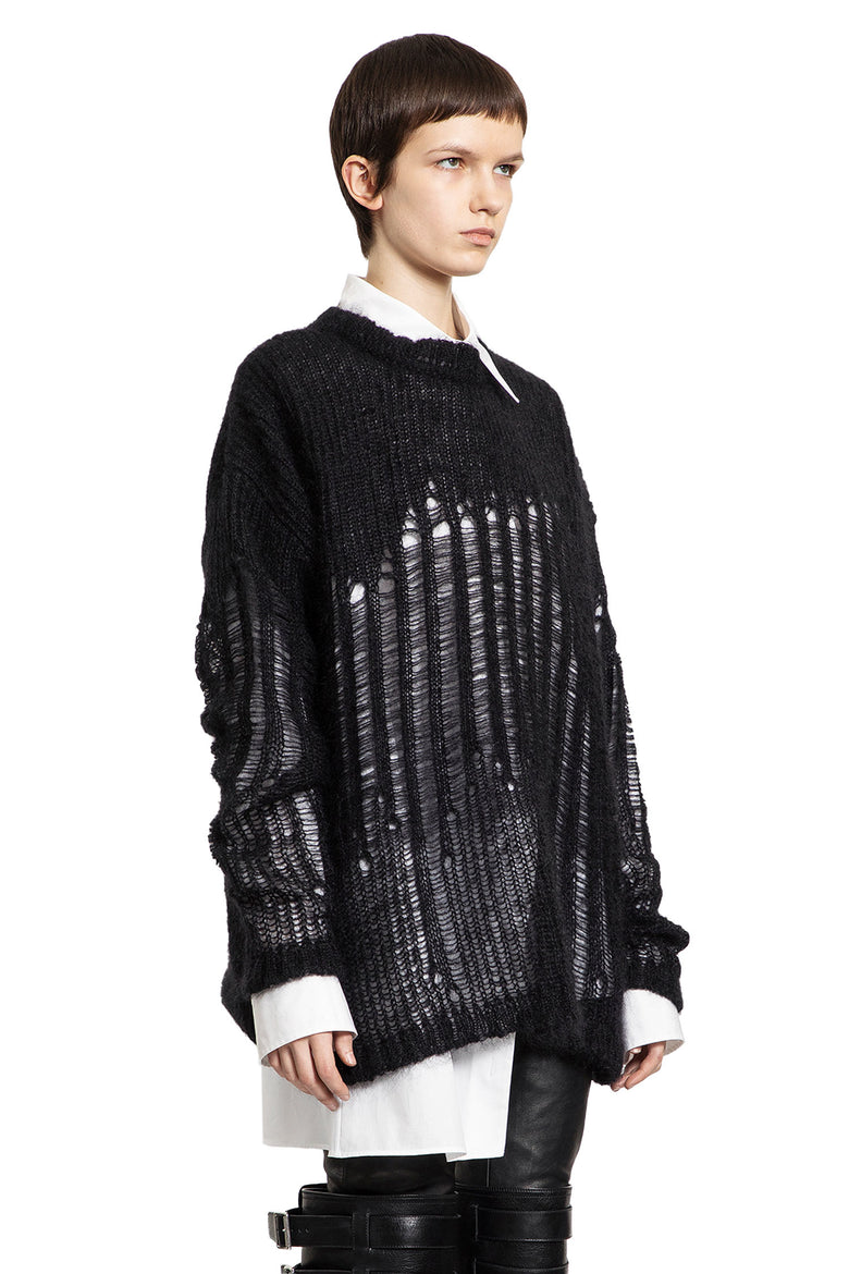 ANN DEMEULEMEESTER WOMAN BLACK KNITWEAR