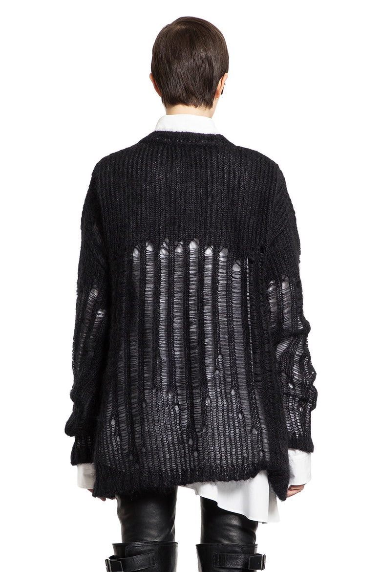 ANN DEMEULEMEESTER WOMAN BLACK KNITWEAR