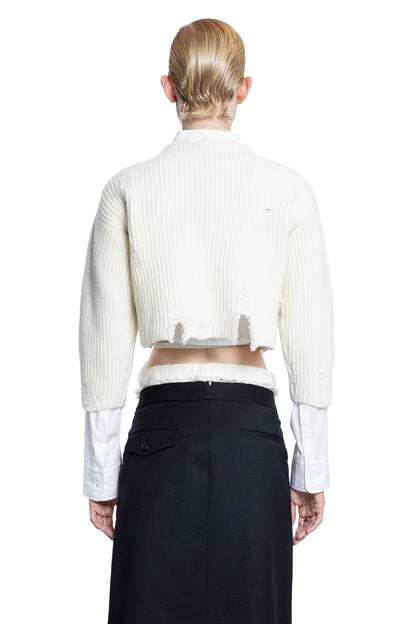 ANN DEMEULEMEESTER WOMAN OFF-WHITE KNITWEAR