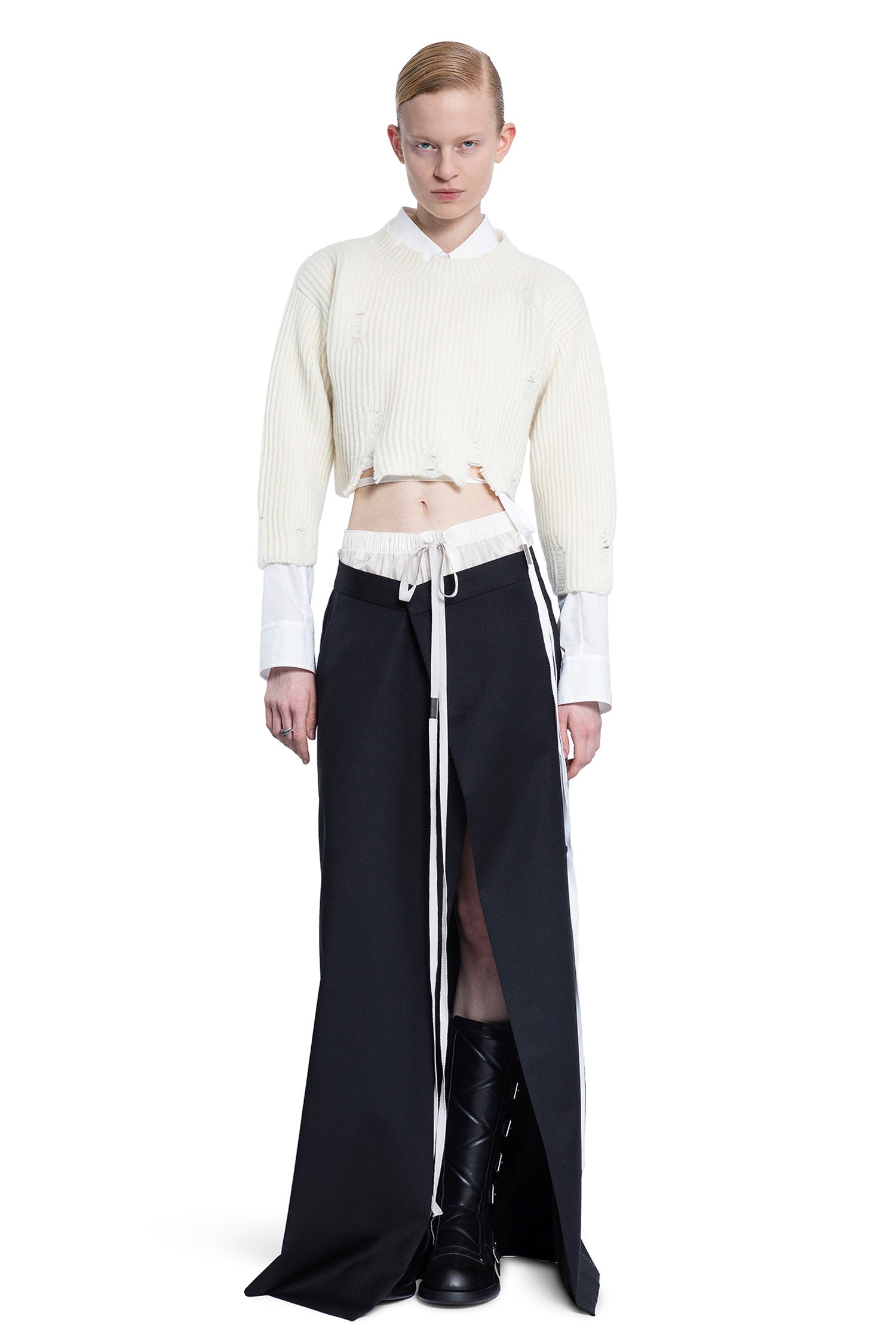 ANN DEMEULEMEESTER WOMAN OFF-WHITE KNITWEAR