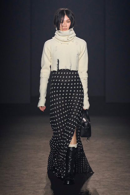 ANN DEMEULEMEESTER WOMAN OFF-WHITE KNITWEAR