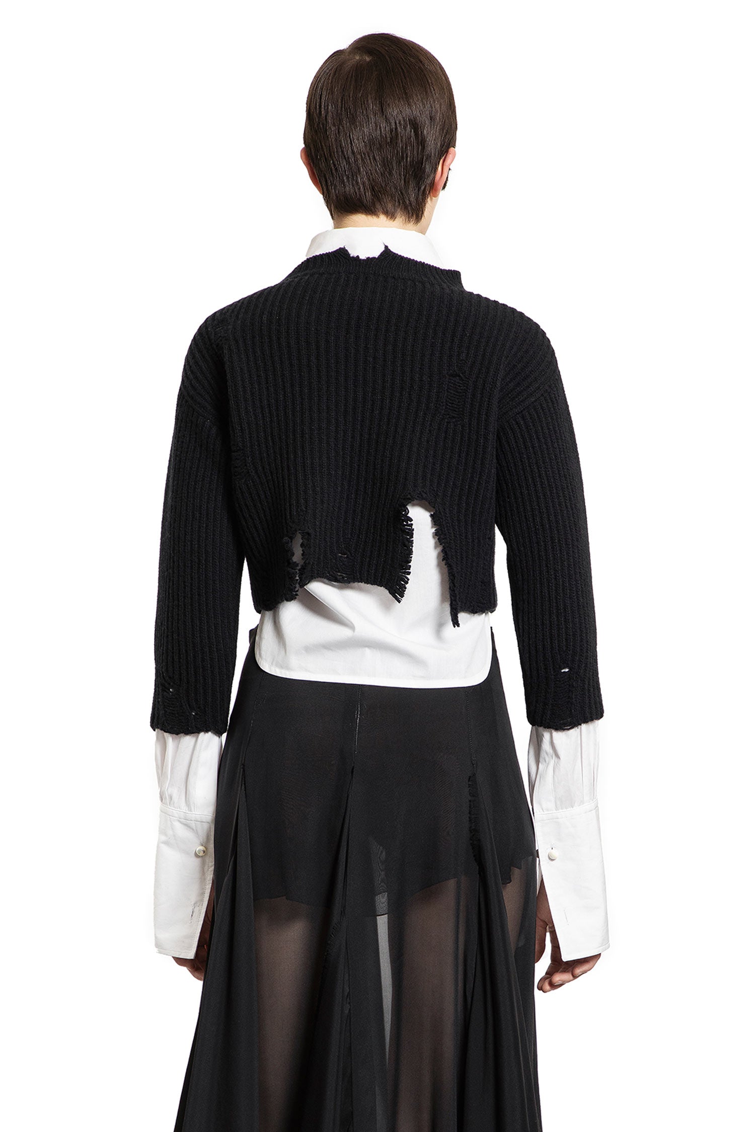 ANN DEMEULEMEESTER WOMAN BLACK KNITWEAR