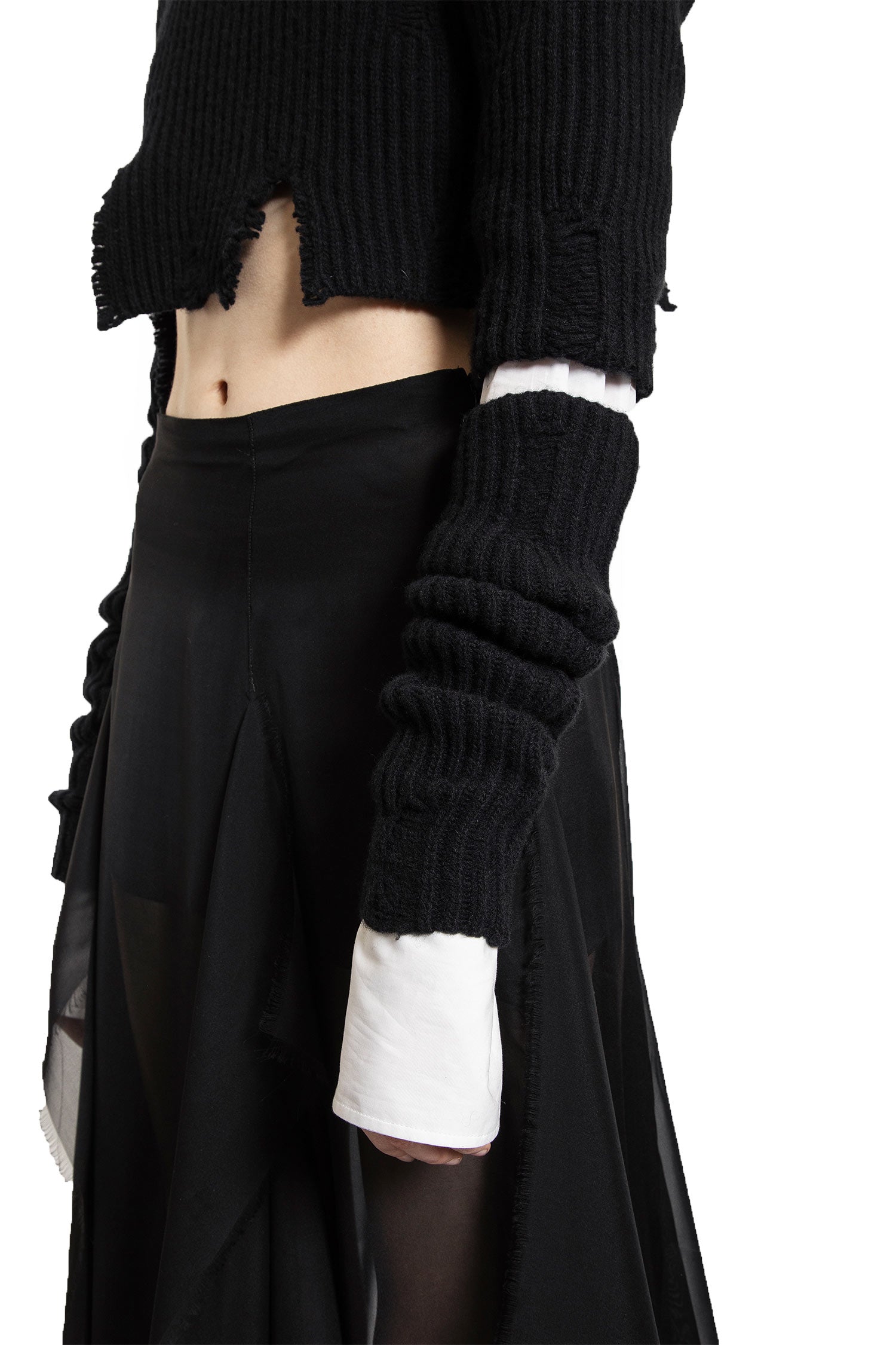 ANN DEMEULEMEESTER WOMAN BLACK KNITWEAR