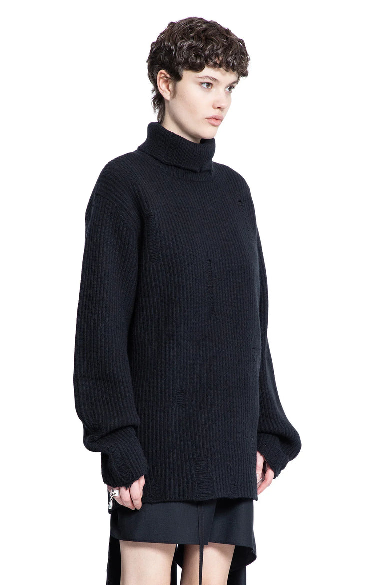ANN DEMEULEMEESTER WOMAN BLACK KNITWEAR - Antonioli.eu