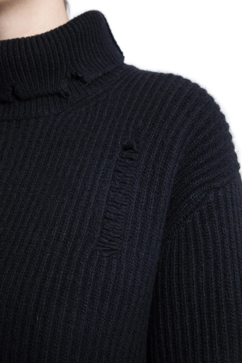 ANN DEMEULEMEESTER WOMAN BLACK KNITWEAR - Antonioli.eu