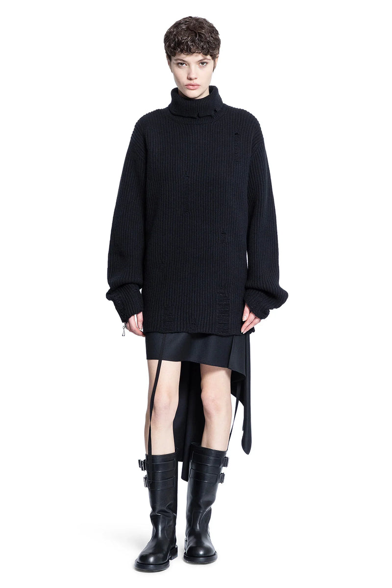 ANN DEMEULEMEESTER WOMAN BLACK KNITWEAR - Antonioli.eu