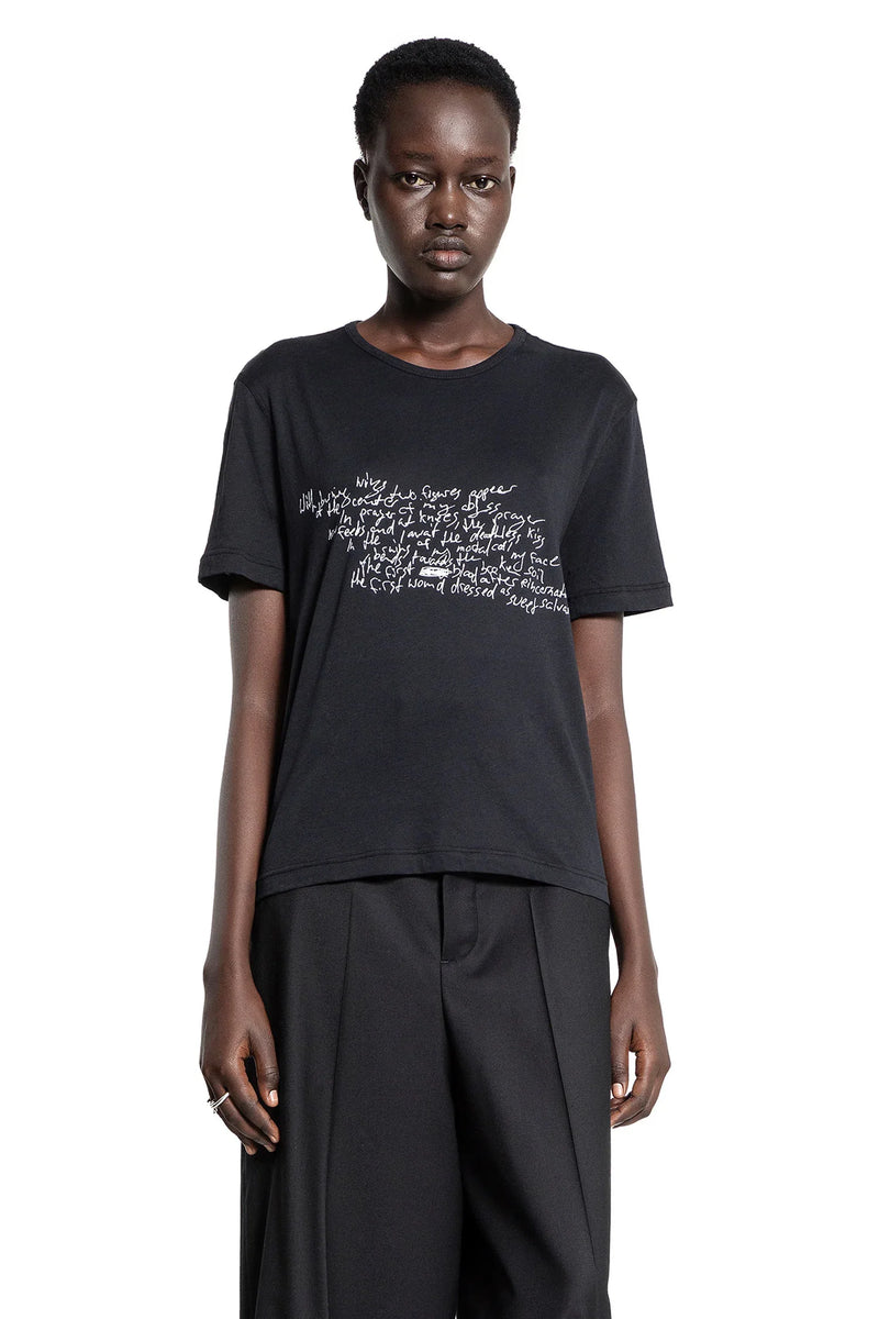 ANN DEMEULEMEESTER WOMAN BLACK T-SHIRTS & TANK TOPS - Antonioli.eu