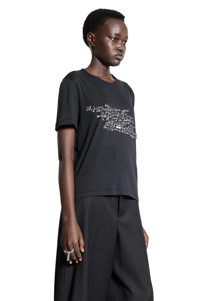 ANN DEMEULEMEESTER WOMAN BLACK T-SHIRTS & TANK TOPS - Antonioli.eu