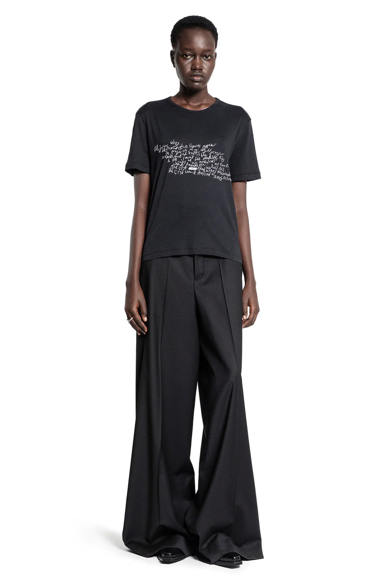 ANN DEMEULEMEESTER WOMAN BLACK T-SHIRTS & TANK TOPS - Antonioli.eu