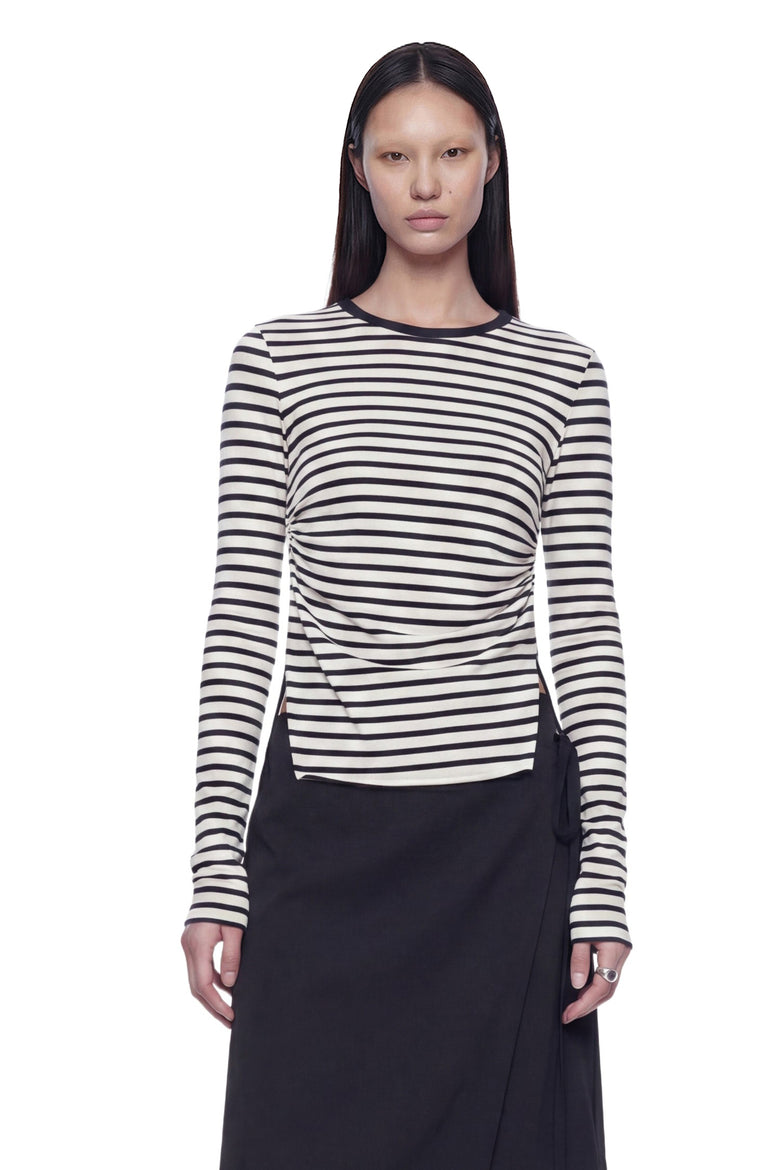 ANN DEMEULEMEESTER Oke Wrinkled Cropped Long Sleeve Top woman