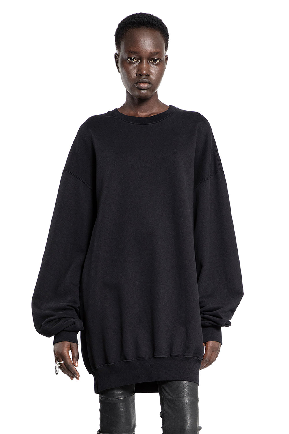 ANN DEMEULEMEESTER WOMAN BLACK SWEATSHIRTS