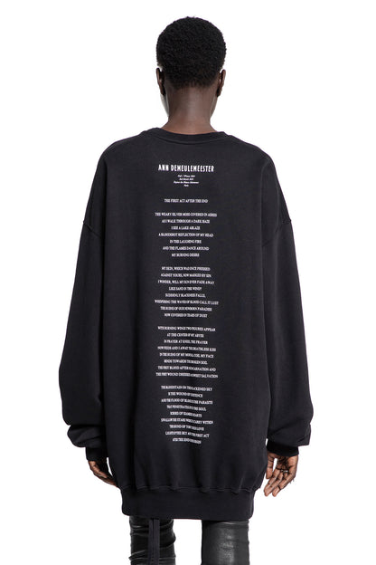 ANN DEMEULEMEESTER WOMAN BLACK SWEATSHIRTS