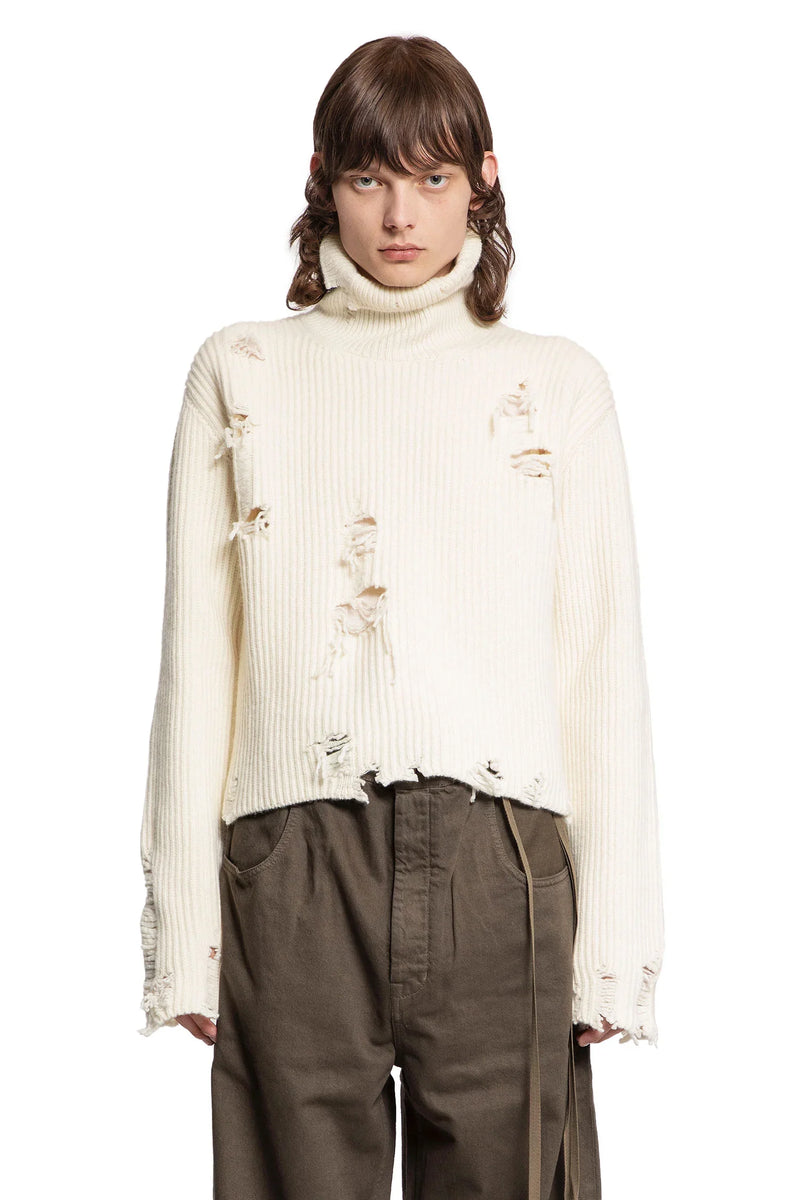 ANN DEMEULEMEESTER MAN OFF-WHITE KNITWEAR - Antonioli.eu
