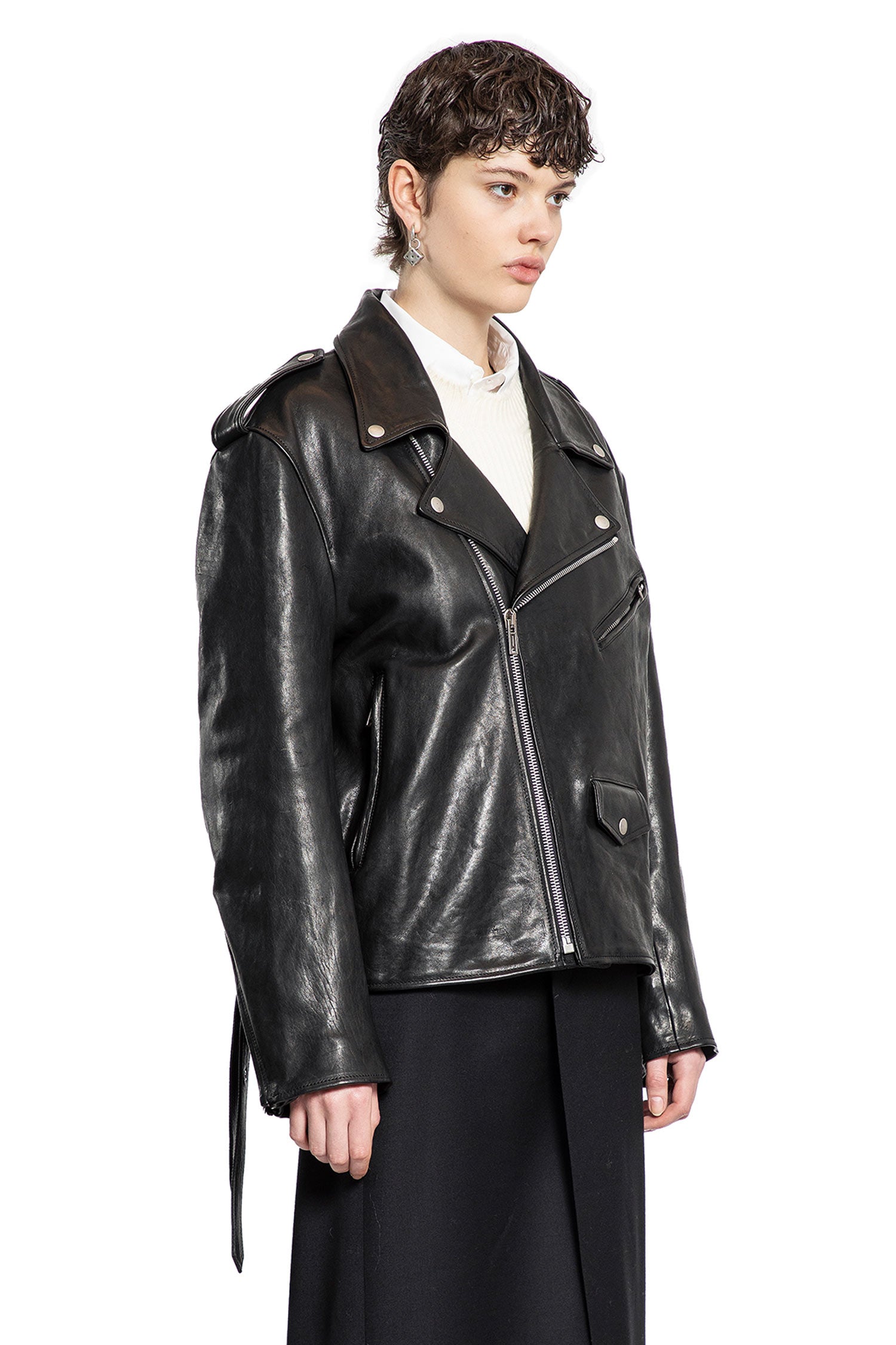 ANN DEMEULEMEESTER WOMAN BLACK JACKETS