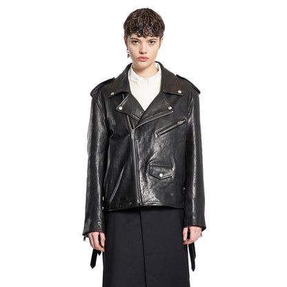 ANN DEMEULEMEESTER WOMAN BLACK JACKETS