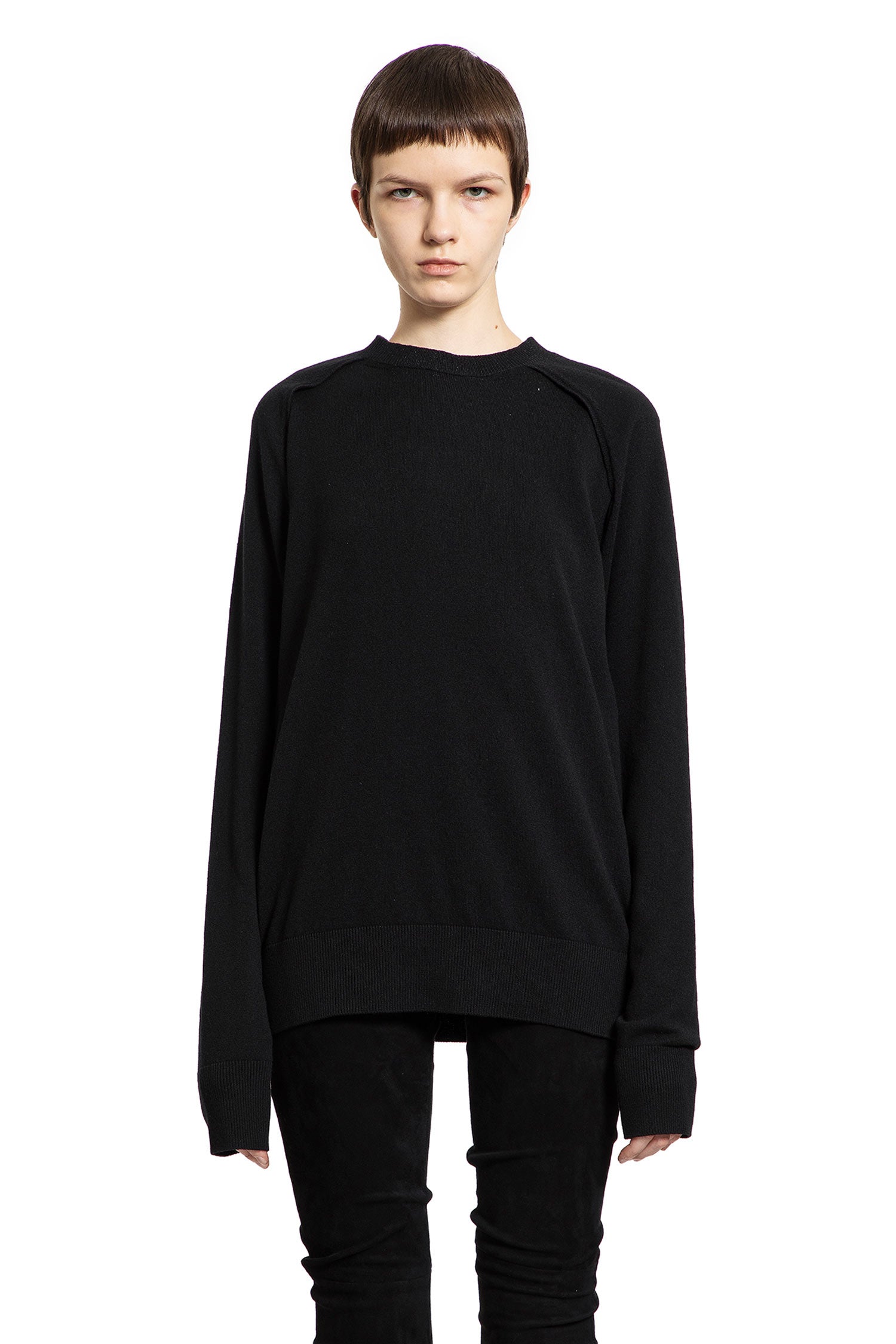 ANN DEMEULEMEESTER WOMAN BLACK KNITWEAR