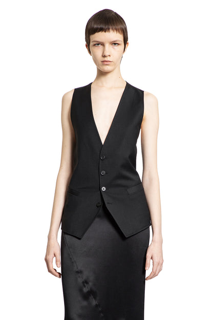 ANN DEMEULEMEESTER WOMAN BLACK VESTS