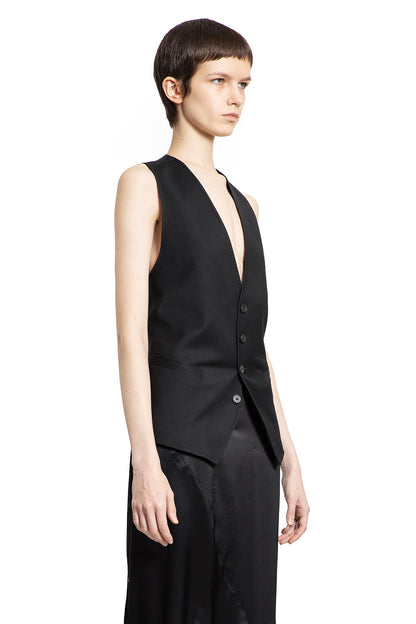 ANN DEMEULEMEESTER WOMAN BLACK VESTS