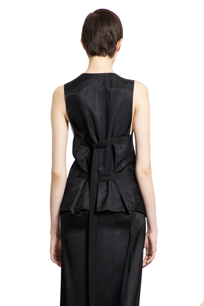 ANN DEMEULEMEESTER WOMAN BLACK VESTS