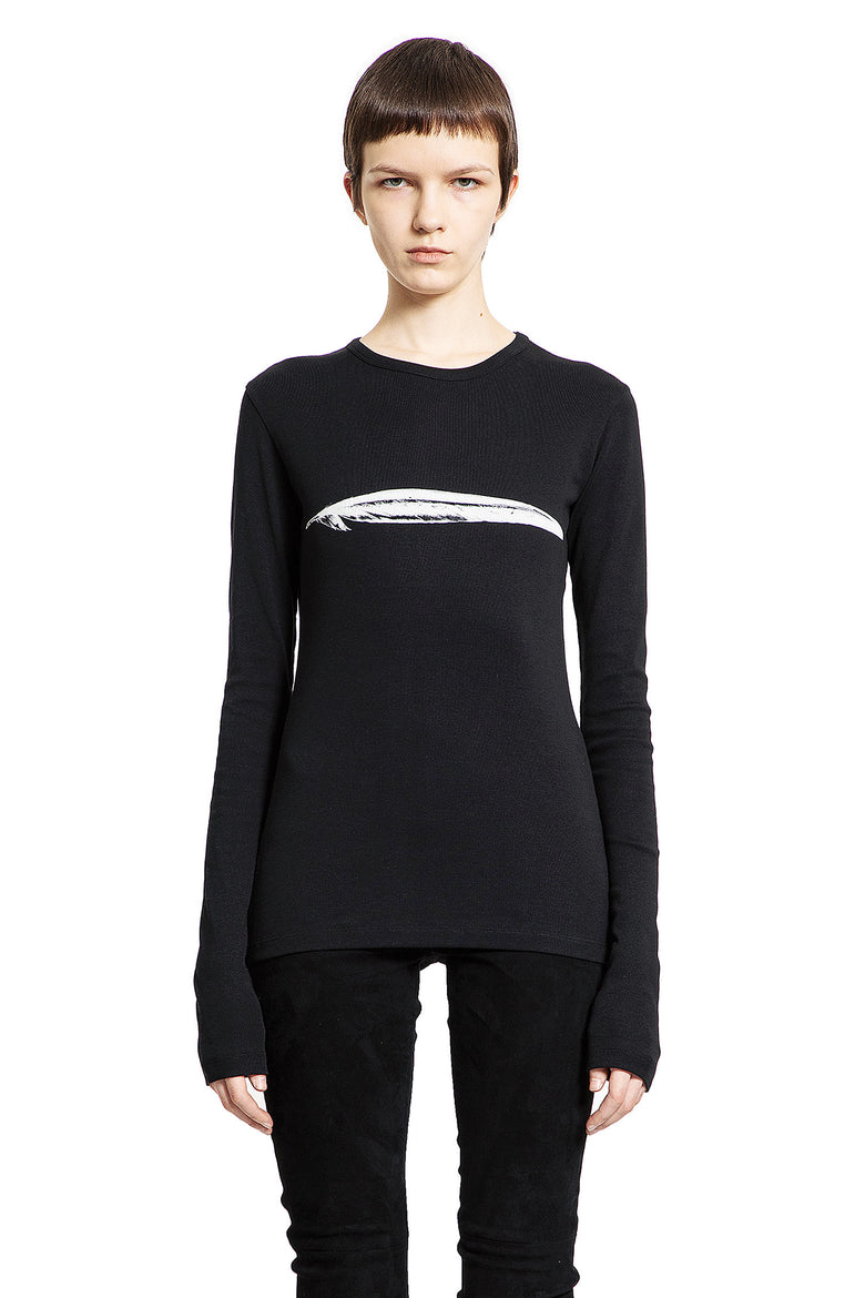 ANN DEMEULEMEESTER WOMAN BLACK T-SHIRTS & TANK TOPS