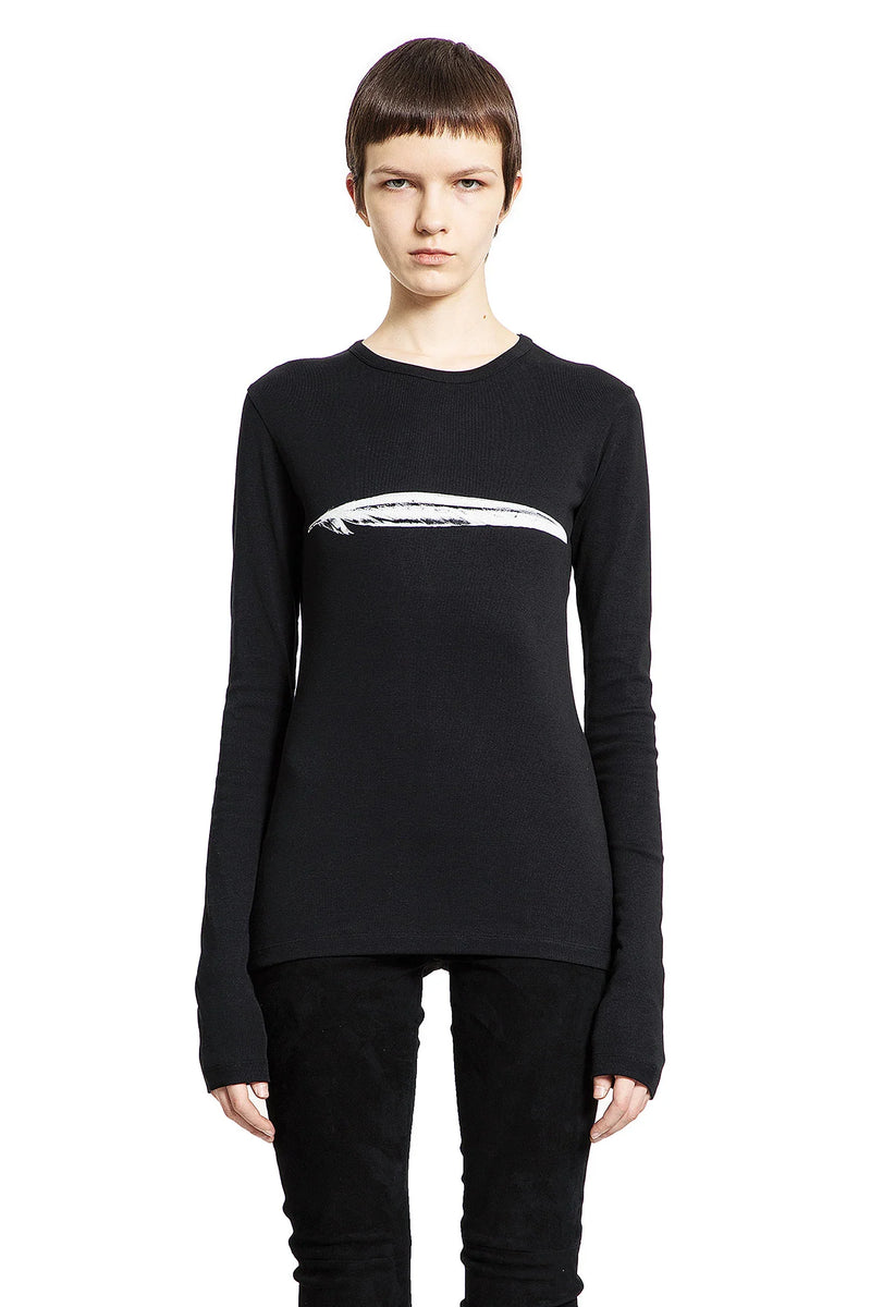 ANN DEMEULEMEESTER WOMAN BLACK T-SHIRTS & TANK TOPS - Antonioli.eu